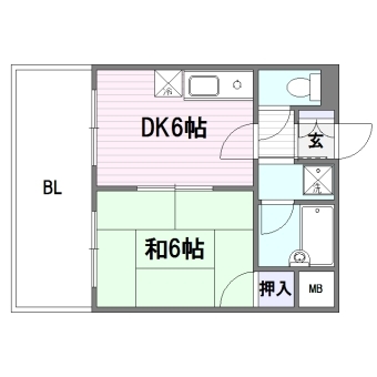 ロマネスク渡辺通南802号室-間取り