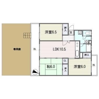 ローヤルマンション野間103号室-間取り