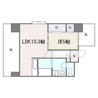 ヴィンテージ大濠403号室-間取り