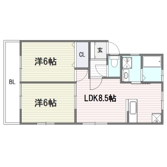 サザンハイツはかたA101号室-間取り