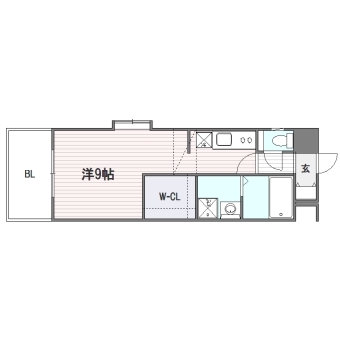 エンクレスト渡辺通南404号室-間取り