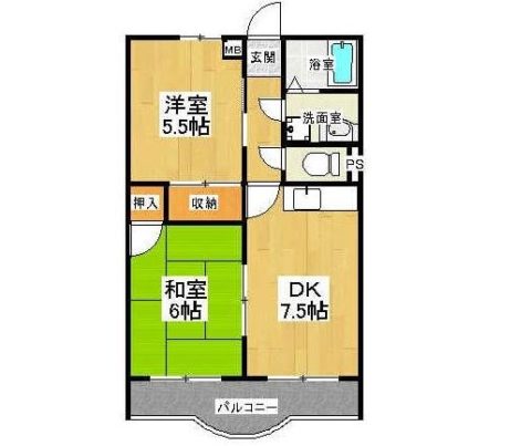 ベルローゼ室見303号室-間取り