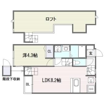 CB博多セラン203号室-間取り