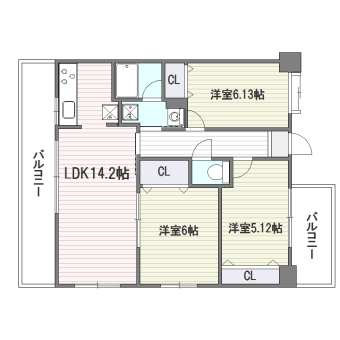 パークテラス香椎駅前205号室-間取り