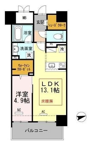 ウェルブライト博多ステーション1102号室-間取り