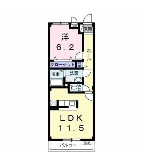 プラティーク202号室-間取り