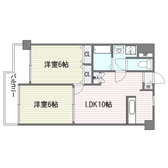 ディーセント天神南505号室-間取り