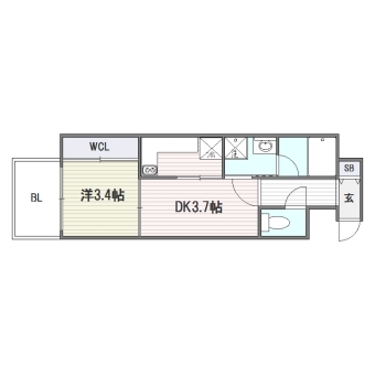 サンヒルズ博多903号室-間取り