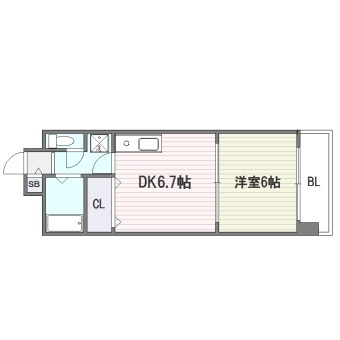 ラルジュ大濠305号室-間取り