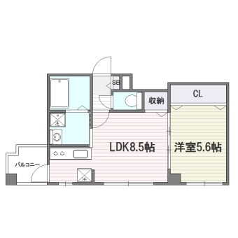 リュクス大濠302号室-間取り