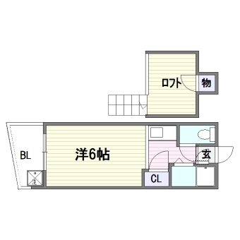 プラザ九大前II105号室-間取り