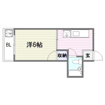 渕野ビル406号室-間取り