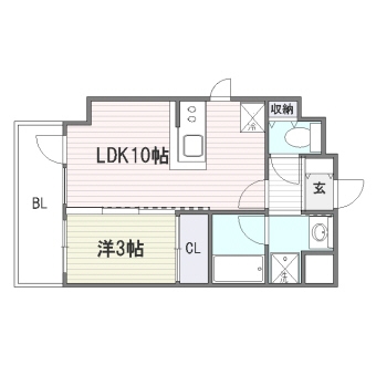 ネストピア天神東II501号室-間取り