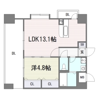 パークコート吉塚708号室-間取り