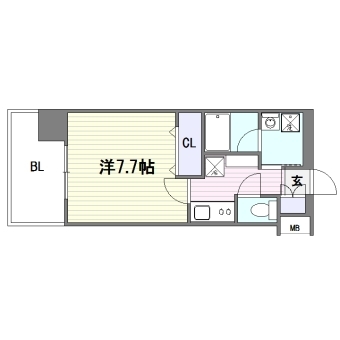 エンクレスト県庁前1008号室-間取り