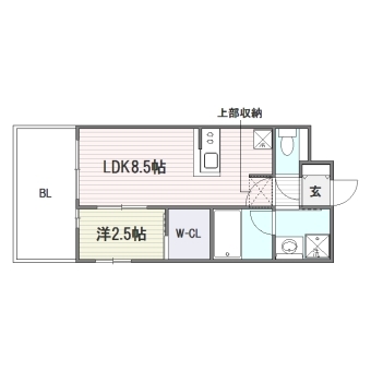 グランフォーレプライム大濠南406号室-間取り