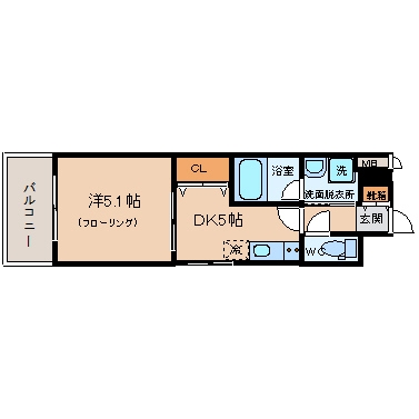 アクアヒルズ天神東401号室-間取り