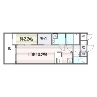 プレスタイルＢＡＹ ＡＲＥＡ石城303号室-間取り