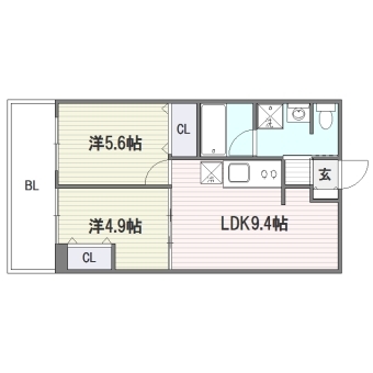 プレスタイル博多EAST304号室-間取り