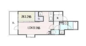 アクタス浄水通り604号室-間取り