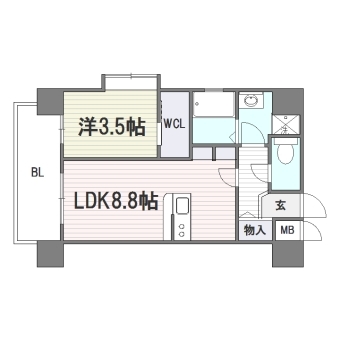 アンベリール薬院501号室-間取り