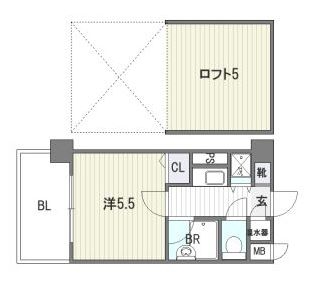 パラージュ西新603号室-間取り