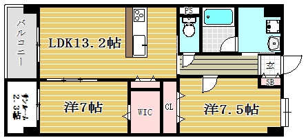 グランドソレイユ503号室-間取り