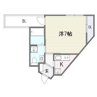 ＢｌｕｅＳｅａマンション202号室-間取り