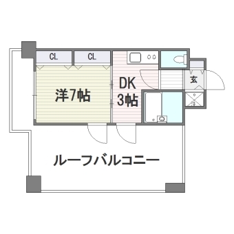 クロスステージ大濠411号室-間取り