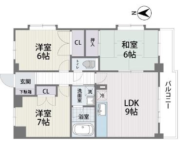 日宝サンセーヌ姪浜301号室-間取り