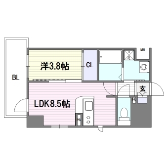 ネストピア西新Ⅱ501号室-間取り