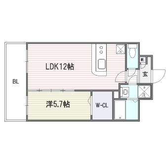 プロニティ空港前303号室-間取り