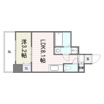 モダンパラッツォ大濠公園402号室-間取り