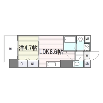 グラディート吉塚駅東1002号室-間取り