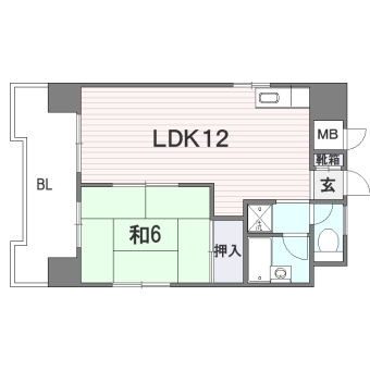 朝日プラザ大手門801号室-間取り