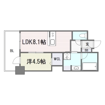 リーブル博多駅前402号室-間取り