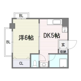 荒戸池見ビル405号室-間取り