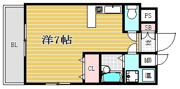 ロマネスク天神アネックス1401号室-間取り