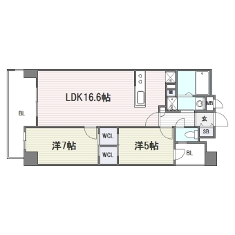 ラフレシーサ博多駅南Ⅱ402号室-間取り