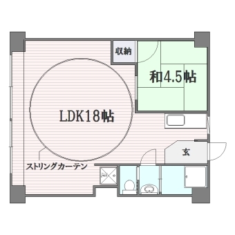 山王マンション305号室-間取り