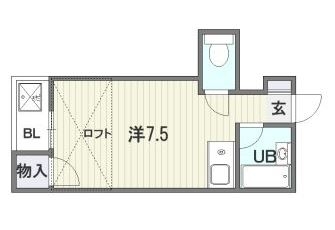 アリビラ九大病院前202号室-間取り