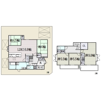 南区桧原一丁目戸建号室-間取り