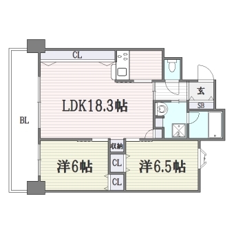 アンピール博多駅南606号室-間取り