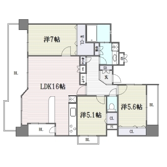 アクタス博多Ｖタワー1506号室-間取り