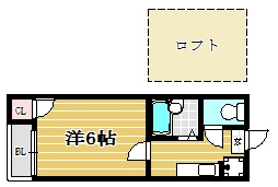 レールスター吉塚203号室-間取り