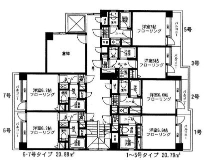 リーベルワン203号室-間取り