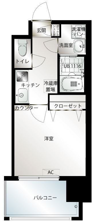 エンクレスト博多駅前Ⅲ304号室-間取り