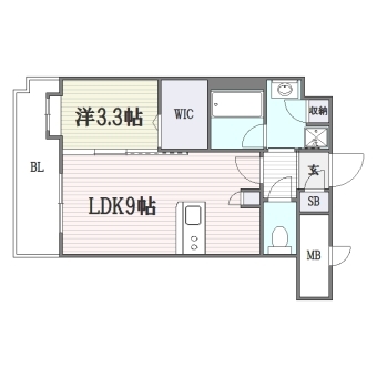 エンクレスト博多STYLE6Ｆ号室-間取り