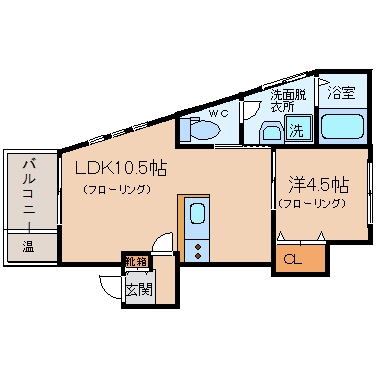 カトレア天神101号室-間取り