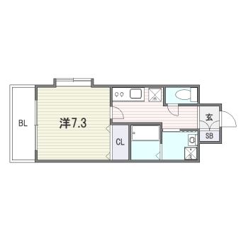 ローズモントフレア薬院504号室-間取り